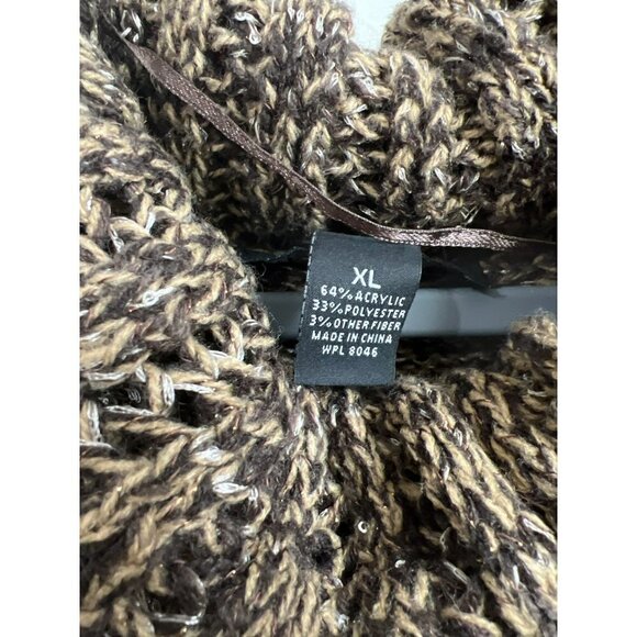 Inc Shades Of Brown Cowl Neck Tunic Sweater Sequin Embellished Knit Sweater Sz X - Picture 2 of 4